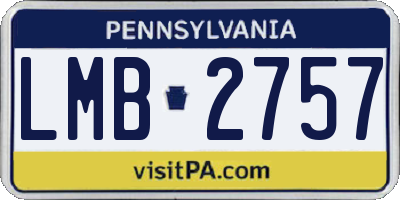 PA license plate LMB2757