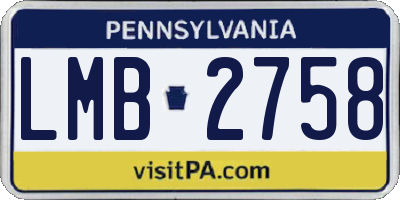 PA license plate LMB2758