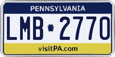 PA license plate LMB2770