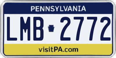 PA license plate LMB2772