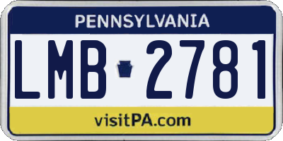 PA license plate LMB2781