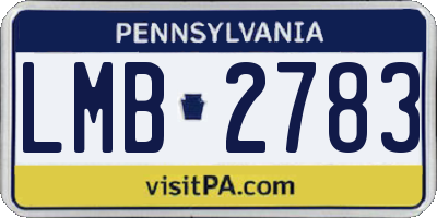 PA license plate LMB2783
