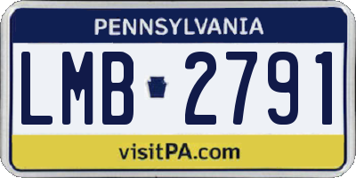 PA license plate LMB2791