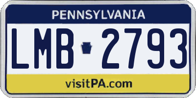 PA license plate LMB2793
