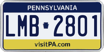 PA license plate LMB2801