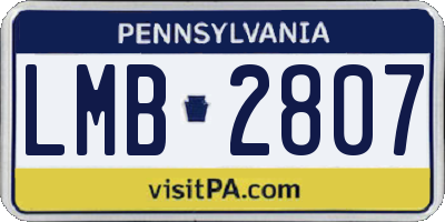 PA license plate LMB2807