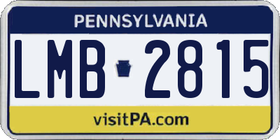PA license plate LMB2815