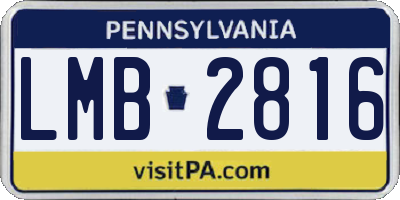 PA license plate LMB2816