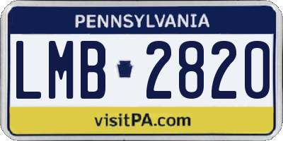 PA license plate LMB2820