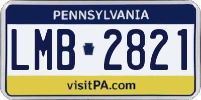 PA license plate LMB2821