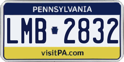 PA license plate LMB2832