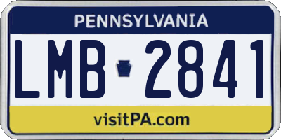 PA license plate LMB2841