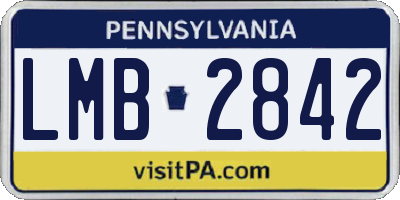 PA license plate LMB2842
