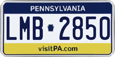PA license plate LMB2850