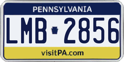 PA license plate LMB2856