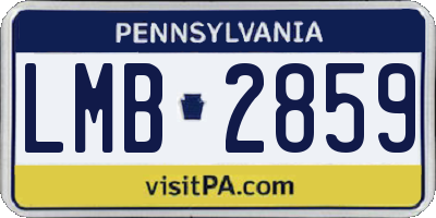PA license plate LMB2859