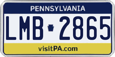PA license plate LMB2865