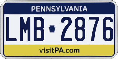 PA license plate LMB2876