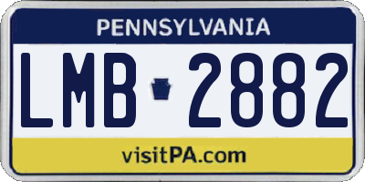 PA license plate LMB2882