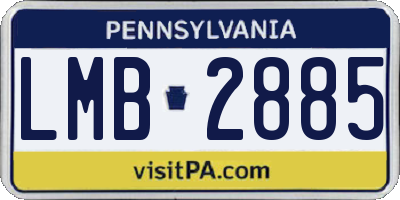 PA license plate LMB2885