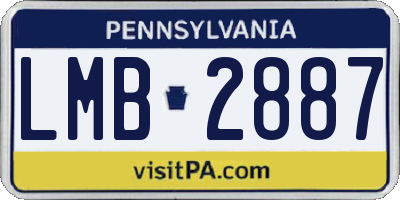 PA license plate LMB2887