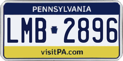 PA license plate LMB2896