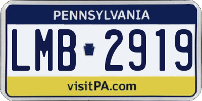PA license plate LMB2919