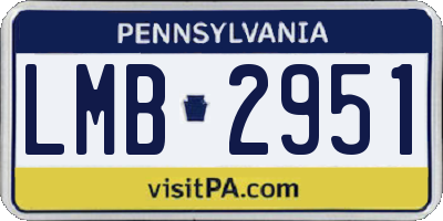PA license plate LMB2951