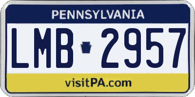 PA license plate LMB2957