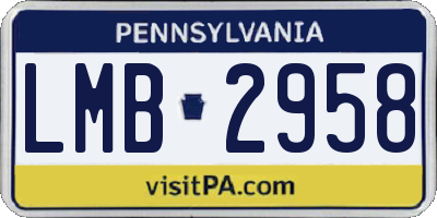 PA license plate LMB2958
