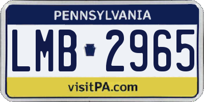 PA license plate LMB2965