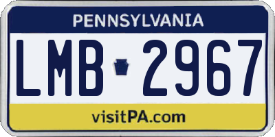 PA license plate LMB2967