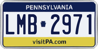 PA license plate LMB2971