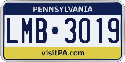 PA license plate LMB3019