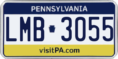 PA license plate LMB3055