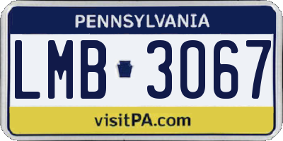 PA license plate LMB3067