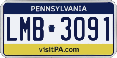 PA license plate LMB3091