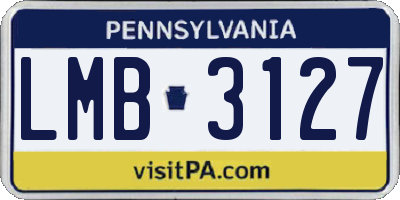 PA license plate LMB3127