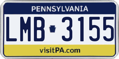 PA license plate LMB3155