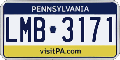 PA license plate LMB3171
