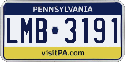 PA license plate LMB3191