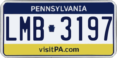 PA license plate LMB3197