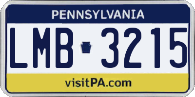 PA license plate LMB3215