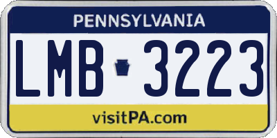 PA license plate LMB3223