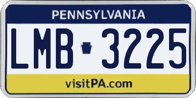PA license plate LMB3225
