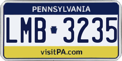 PA license plate LMB3235