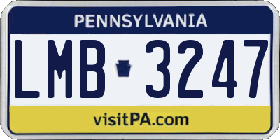 PA license plate LMB3247