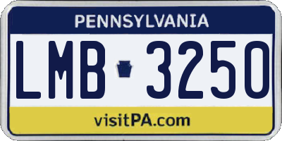 PA license plate LMB3250