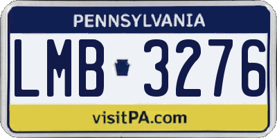 PA license plate LMB3276