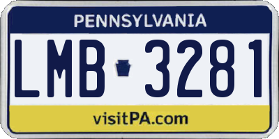 PA license plate LMB3281
